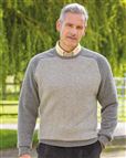 Herringbone Grey Lambswool Sweater